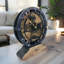Horloge de bureau ronde en bois de 10 pouces avec de vrais engrenages (transformable en horloge murale - base détachable) Collection Canada-1414946552