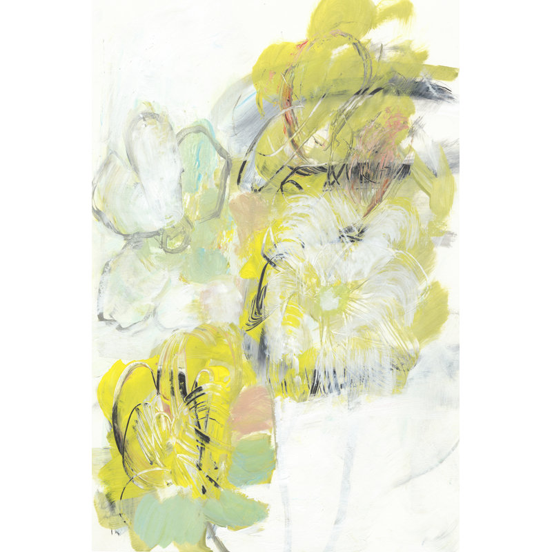 Yellow Floral Abstract I by Jodi Fuchs - Wrapped Canvas Painting, 46cm H x 30cm W x 3.8cm D