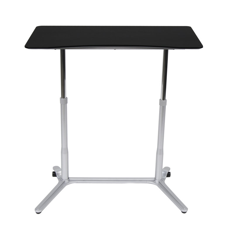 Bureau debout à hauteur ajustable Crandell, Noir / argent