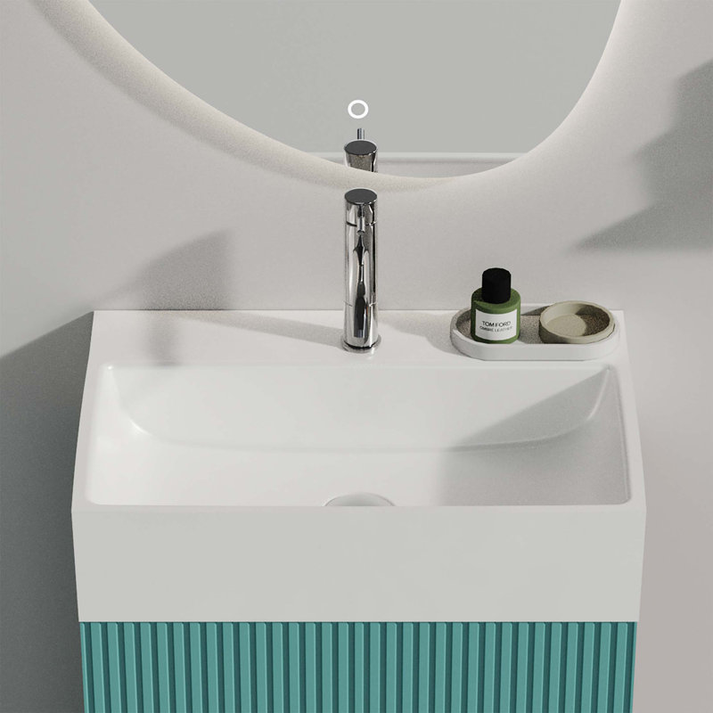 Lavabo de salle de bain intégré en céramique 20 po x 14 po avec 1 trou de robinet et trop-plein