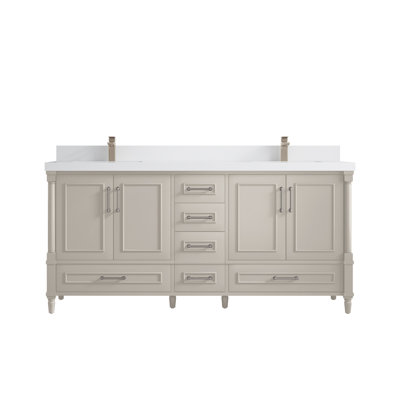 Meuble-lavabo double 72 po avec comptoir Aberdeen