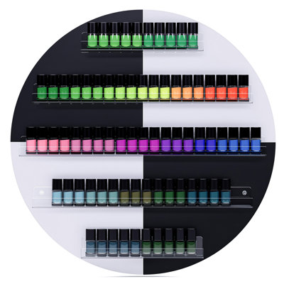 5-Tier Wall-Mounted Nail Polish Rack with Acrylic Dividers