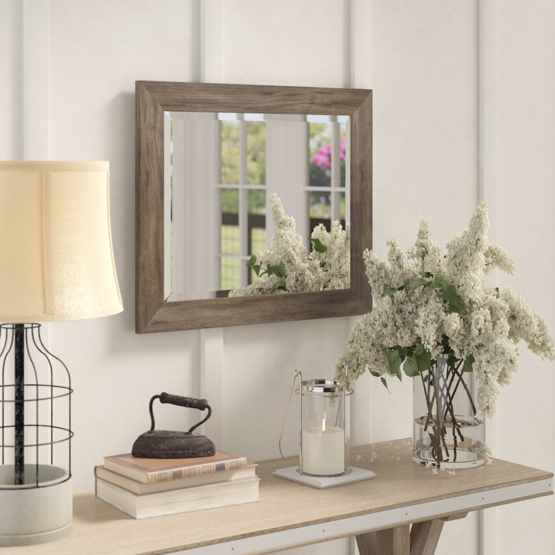 Miroir d'appoint Euin, H 21,5 po x l 25,5 po, Brun