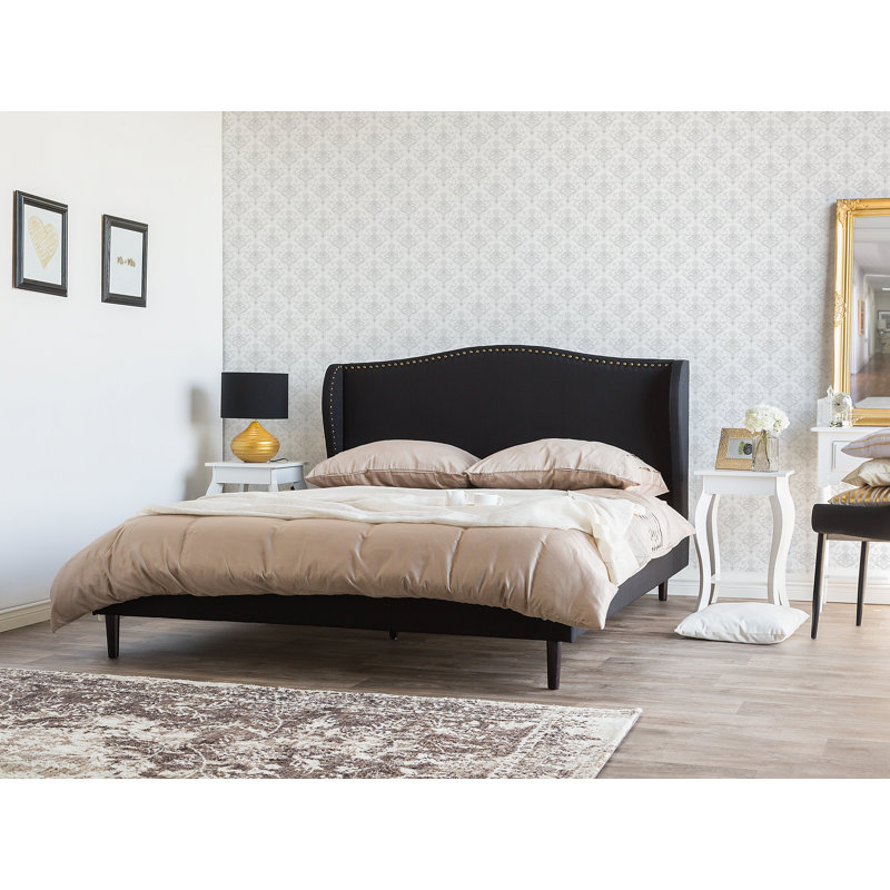 Colmar Upholstered Bed, European Kingsize (160 x 200cm), Black