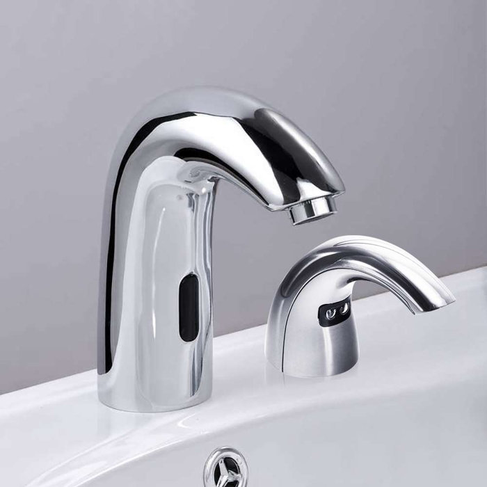 Commercial chrome automatic motion sensor faucet for hygienic hands-free use