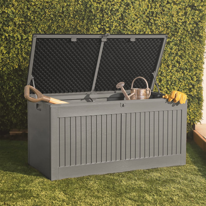 ClassicLiving Abdelaziz 109cm W 270L Water Resistant Polypropylene Lockable Deck Box in Brown