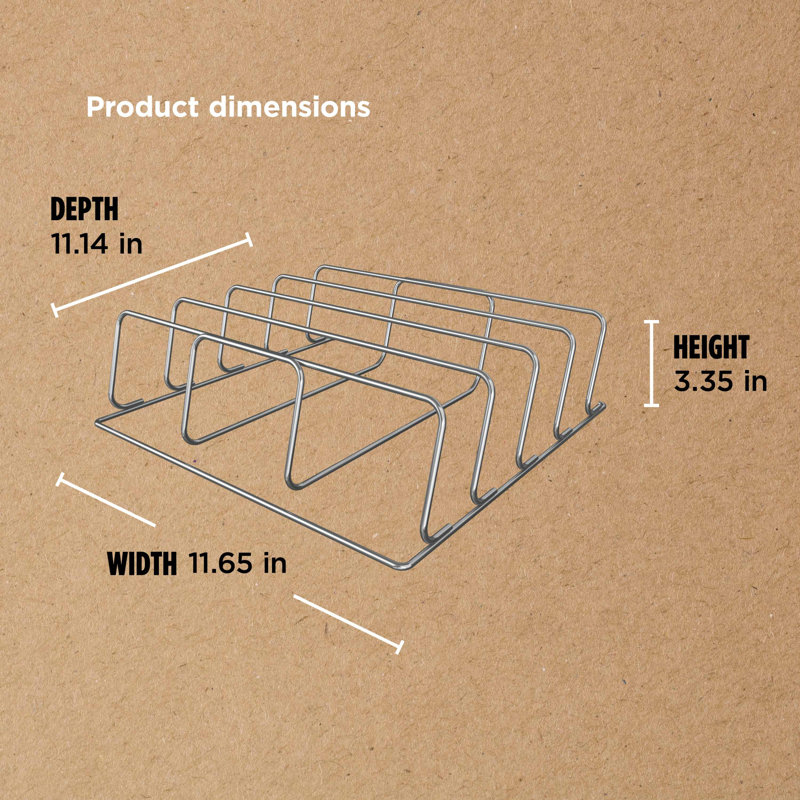 Ninja Woodfire Rib Rack, Compatible With Og800 And Og900 Series, Smokes 4 Full Racks Of Ribs, Elevates Ribs For All-around Airflow, Even Bark, Steel, Silver