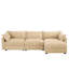 Canapé modulaire en L 3 places, canapé 3 places avec 1 repose-pieds mobile, accoudoirs en forme de croissant et coussins de dossier et d'accoudoirs enveloppants, doux, confortable, large et profond, chenille-88503484