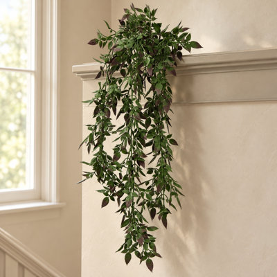 Artificial Hanging Plants Fire / UV Resistant 76 cm H Faux Fern Plant