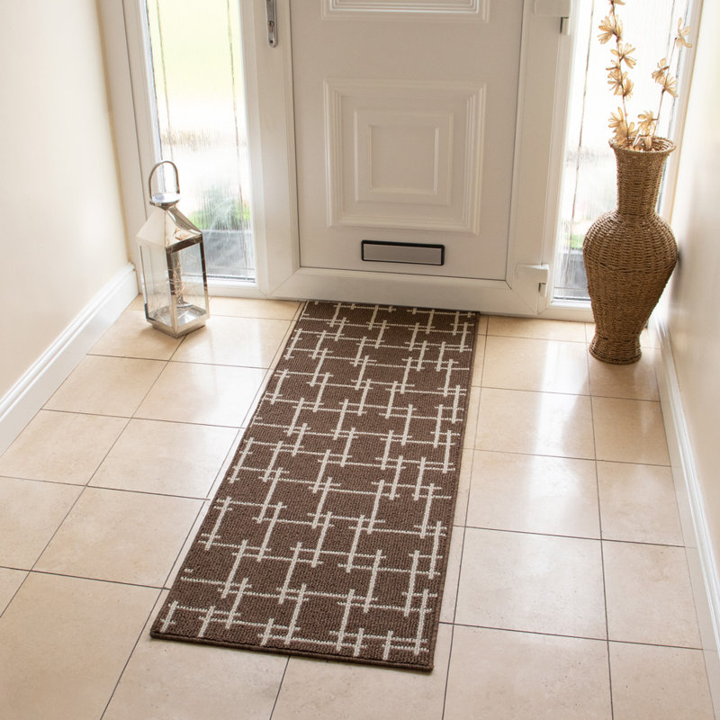 Non-Slip Indoor Doormat, Brown, Rectangle W57 x L150 cm