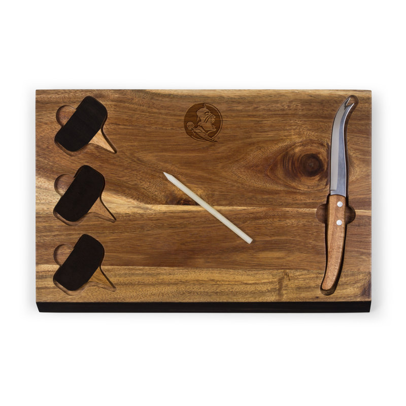 Ensemble de panneaux de fromage et de plateaux en bambou 6 pièces d’acacia, Seminoles de l'État de Floride