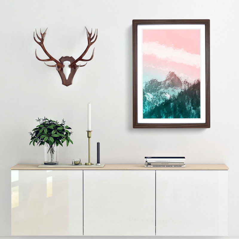 Cloud Stripe over the Mountains in Abstract - Picture Frame Graphic Art Print, Walnut Framed, 87cm H x 62cm W x 2cm D
