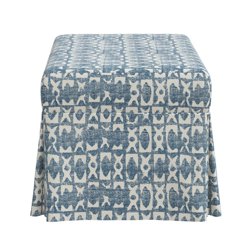 Wyatt Upholstered Storage Bench, Texture Block Blue