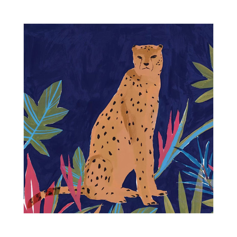 «Cheetah II» par Isabelle Z - impression d'art graphique, Pas de tapis, Toile tendue, H 12 po x l 12 po x P 0,75 po
