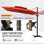 Parasol de patio extérieur en porte-à-faux 116 "x 116" avec base lestée-1560215254