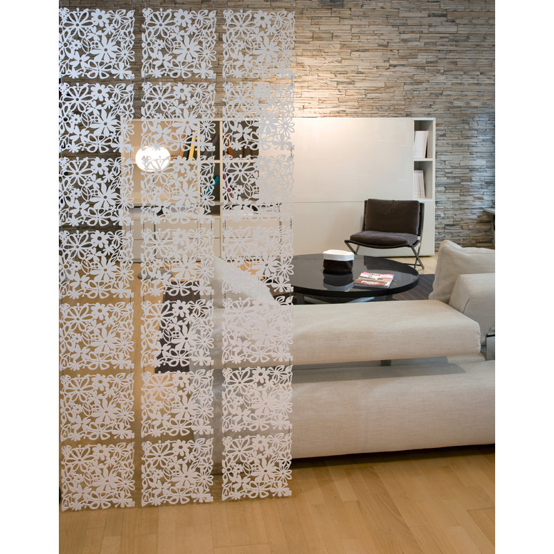 Alice 27.1cm W x 27cm H 4 - Panel Hanging Room Divider, Transparent