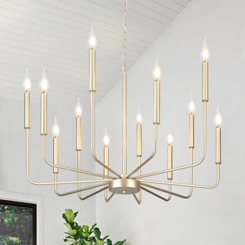 Dilnoza 12 - Light Dimmable Classic / Traditional Chandelier, Copper Gold
