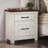 Plank Design Transitional style 1pc Nightstand Arch Pull 2-Drawers Solid wood Bedroom
