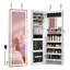 Jewelry Cabinets with Mirror and LED Lights, Door Hanging/Wall Mounted Jewelry Armoire-2033662831