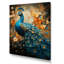 Aakarsh Teal Gold Emerald Peacock Drips - paon, reproduction d'art sur toile encadrée-1479745431-1479745416