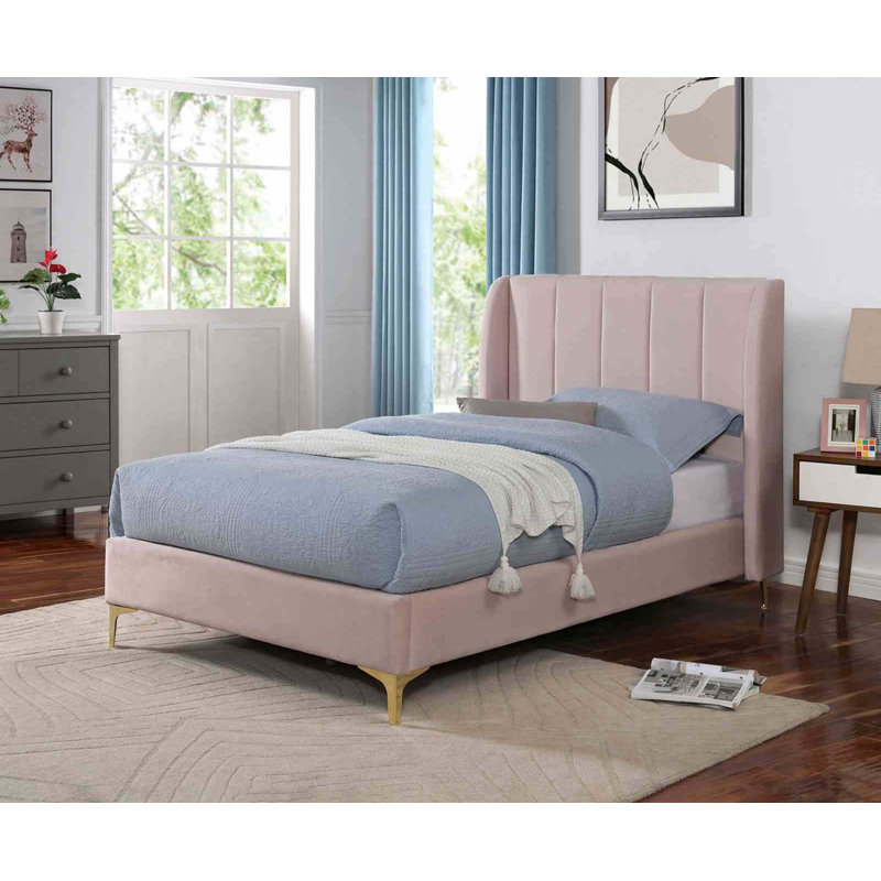 Lit simple contemporain rose clair, Lit simple