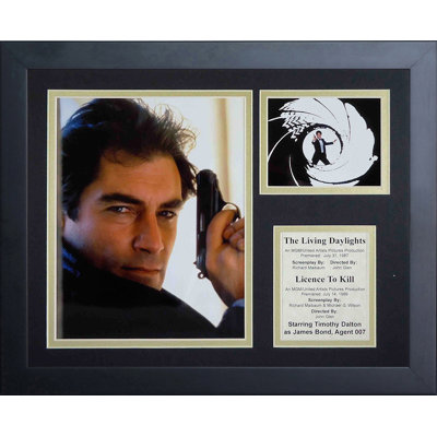 James Bond Timothy Dalton Framed Memorabilia