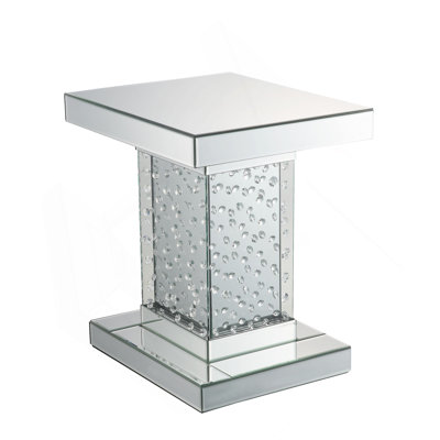 Table de bout en miroir, table de chevet carrée pour la maison