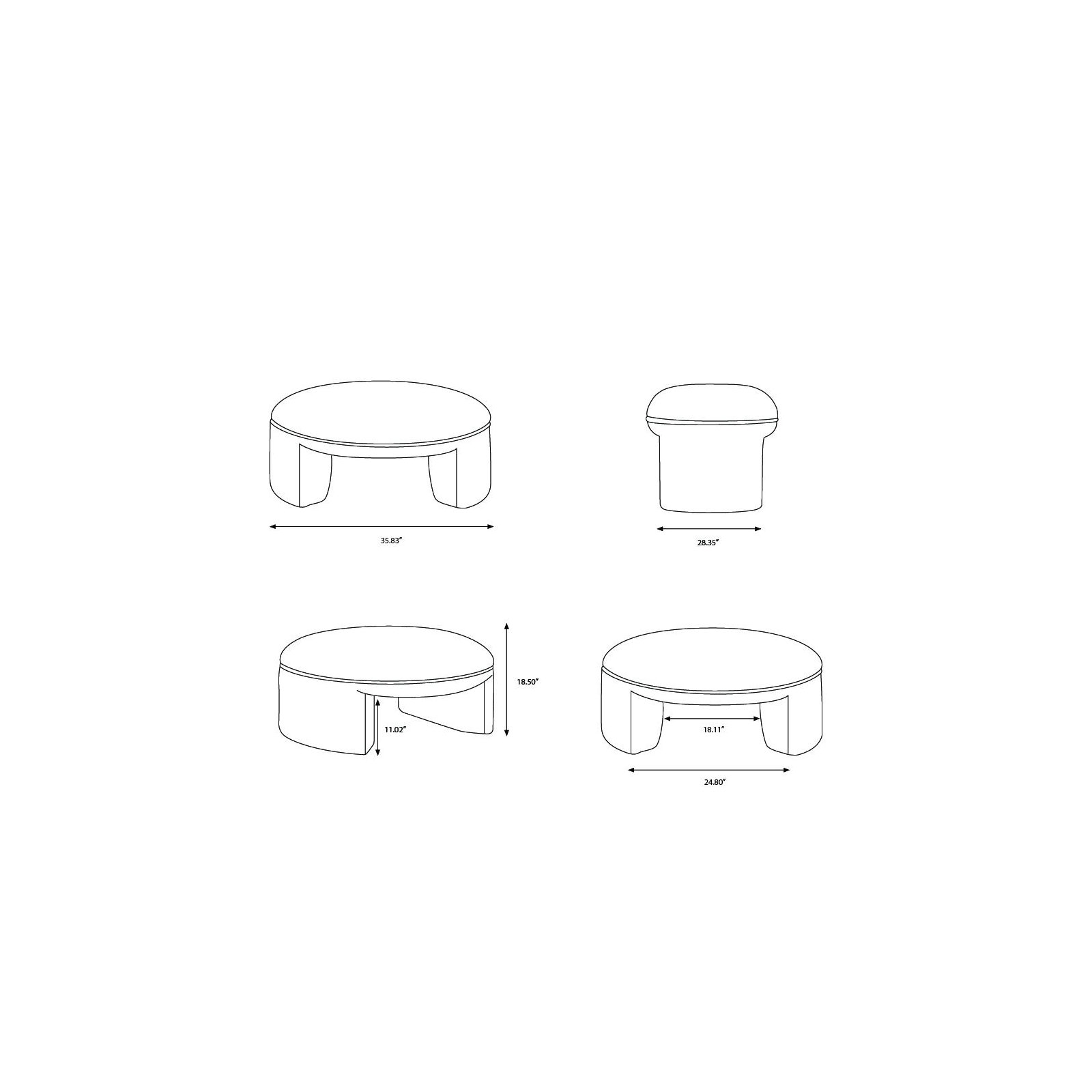 Billie 39" Upholstered Ottoman