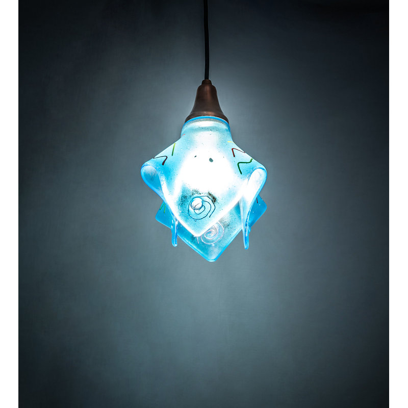 Azure Blue Handkerchief Glass Mini Pendant Light