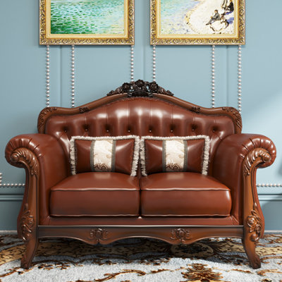American-style light luxury leather sofa