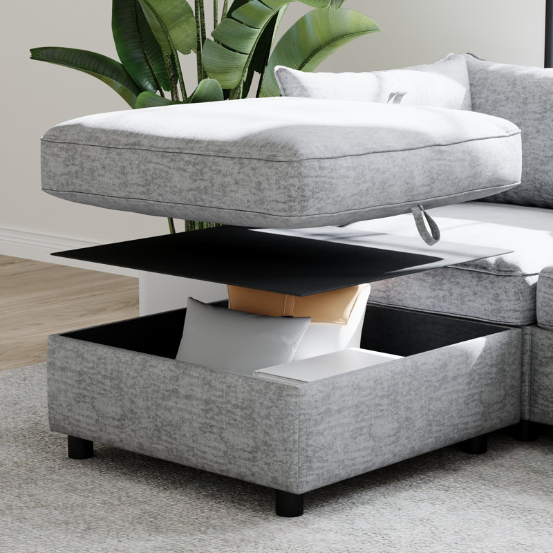 Canapé modulaire en chenille avec rangement
