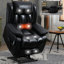 Fauteuil inclinable électrique à deux moteurs en cuir véritable à double position à position infinie avec massage par vibration à 8 points et chauffage lombaire