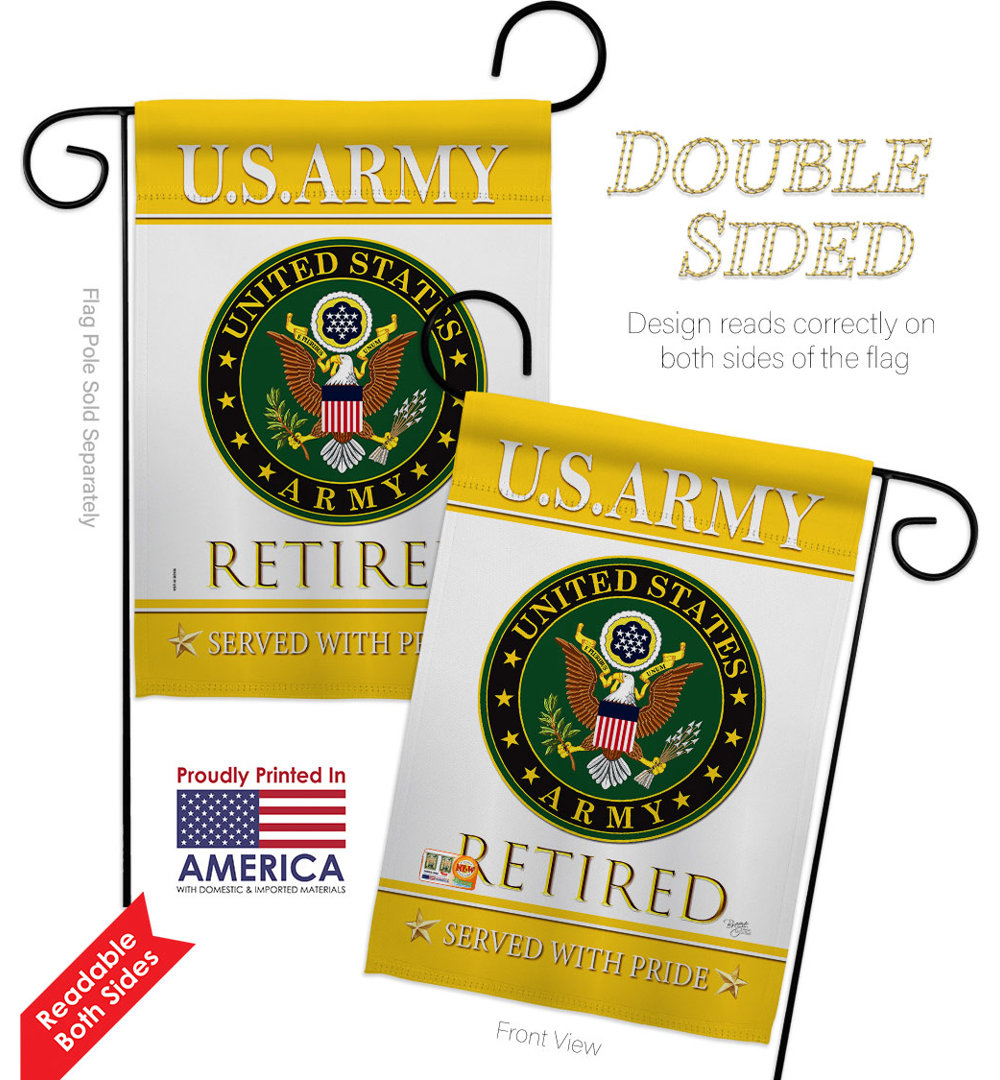 Double Sided 18.5'' H x 13'' W Polyester Flag Set Breeze Decor Military