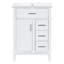 Meuble-lavabo simple autoportant de 24 pouces avec lavabo en céramique, 1 porte, tiroir rabattable et 3 tiroirs-1246191348