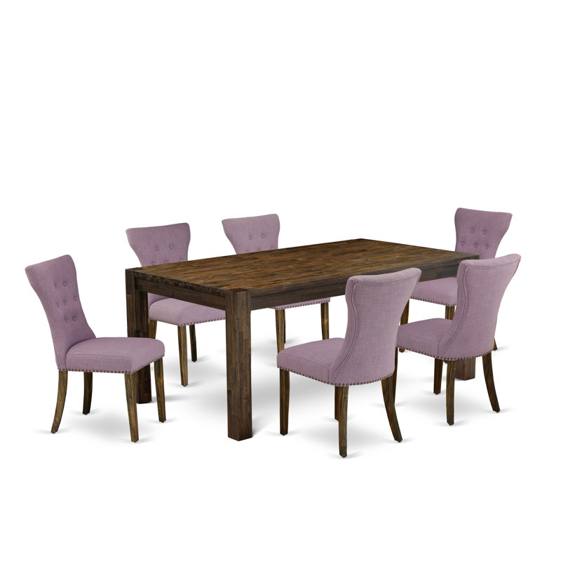 7 Pieces, Distressed Jacobean, Dahlia
