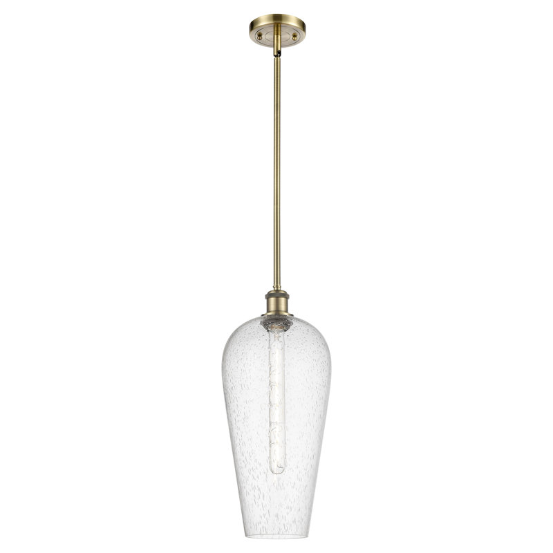 Mini-luminaire suspendu 1 lumière Ballston - Amiina, Grainé, Laiton antique