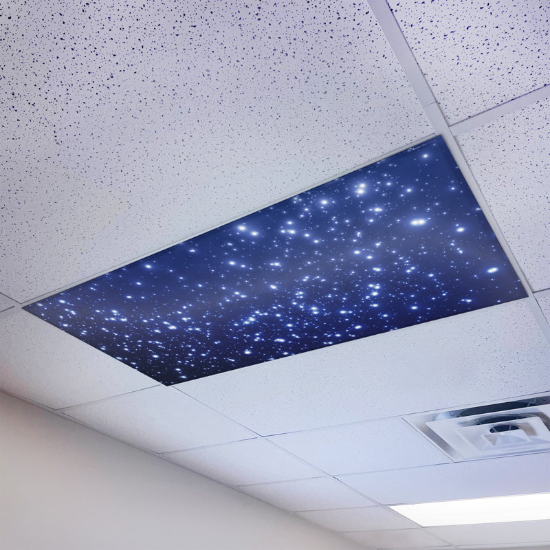 Astronomie - Couvercle de lampe fluorescente magnétique pour plafonniers de classe - 2 x 4 - par Octo Lights