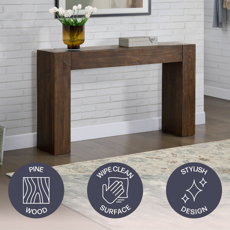  Stockyard 56" Solid Wood Console Table (Brown), Brown
