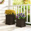 Ensemble de jardinières carrées en plastique 19 po 19 po avec 2 trous de drainage et emboîtement