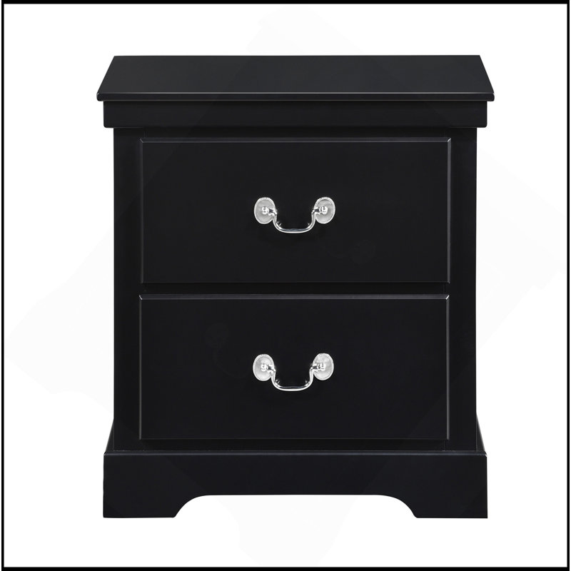 Table de chevet en bois 1Pc, Noir