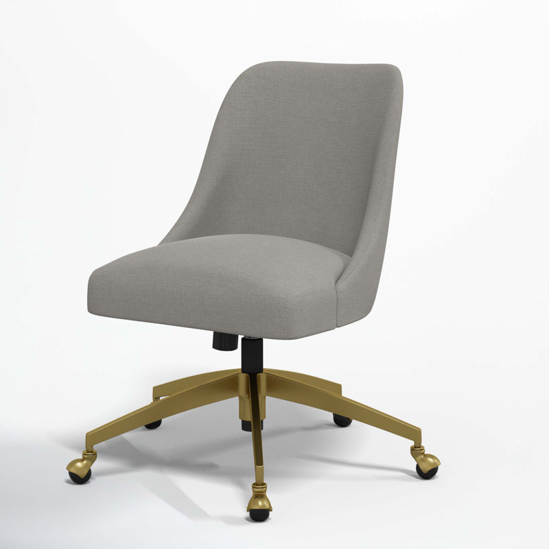 Chaise de bureau Tamieka, Lin classique gris