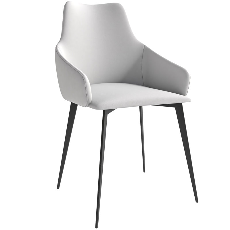 Chaise de salle à manger rembourrée Khairin, 1, Blanc noix de coco