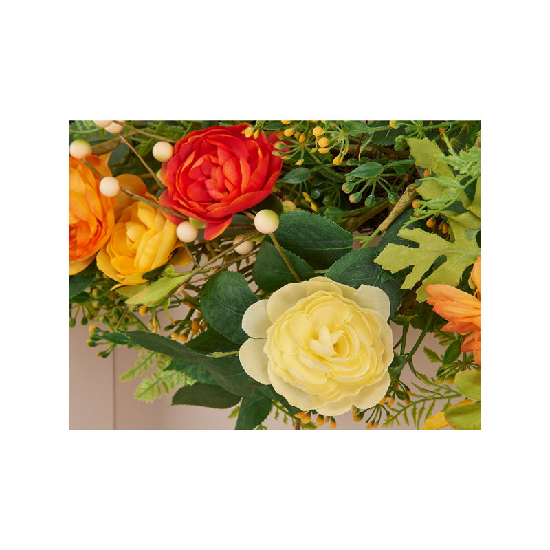 Faux Rose 80cm Wreath