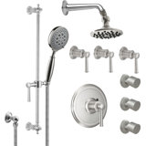 Miramar 2.5 GPM Styletherm 0.75" Thermostatic Shower System with Body Spray, Handshower on Slide Bar and Showerhead