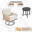 Ensemble de chaises pivotantes d'extérieur en rotin tissé avec table d'appoint