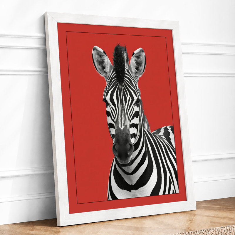 Zebra Bold Modern - Framed Print, A4 - 29.7 x 21.0 cm, White