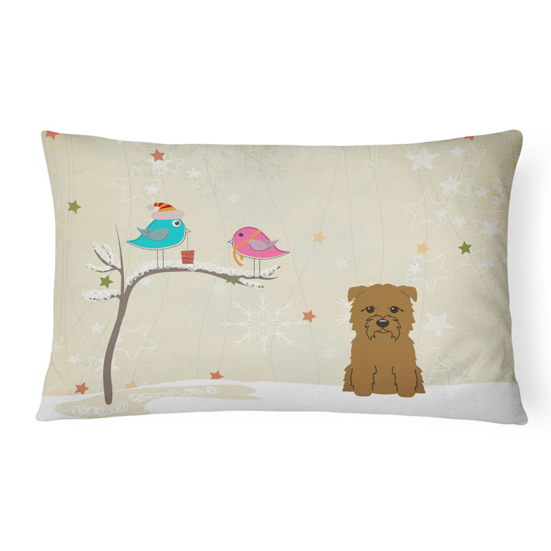 Coussin lombaire en toile de noël intérieur/extérieur, Brun clair