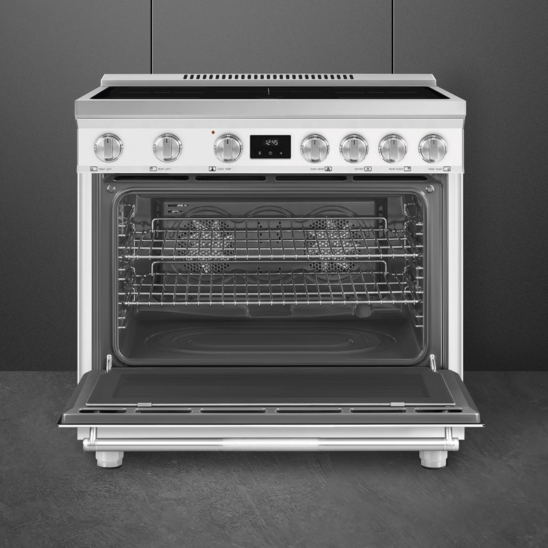 SMEG 36" Professional Induction Range, Induction, Matte White