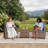 3 Piece Patio Furniture Set, PE Rattan Chairs, Glass Table, Wicker Set for Balcony Garden, Brown Blue-151817030-151817024
