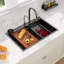 Station de travail en acier inoxydable 304 à cuve simple encastrable avec robinet à cascade et pulvérisateur à cascade 33 "L x 22"-98168942